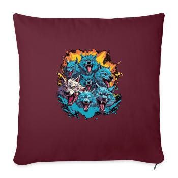 Mythe du chien-loup-garou, Cerberus, Hellhound - Housse de coussin décorative 45 x 45 cm - bordeaux - Devant