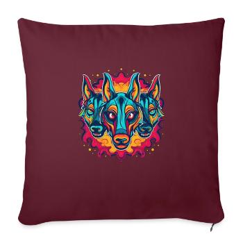Dog Wolf Werewolf Cerberus Hellhound myth - Sofa pillowcase 17,3'' x 17,3'' (45 x 45 cm) - burgundy - Front