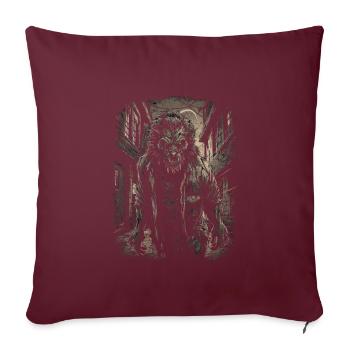 Mythe du chien-loup-garou, Cerberus, Hellhound - Housse de coussin décorative 45 x 45 cm - bordeaux - Devant