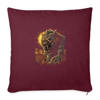 Mythe du chien-loup-garou, Cerberus, Hellhound - Housse de coussin décorative 45 x 45 cm - bordeaux - Devant