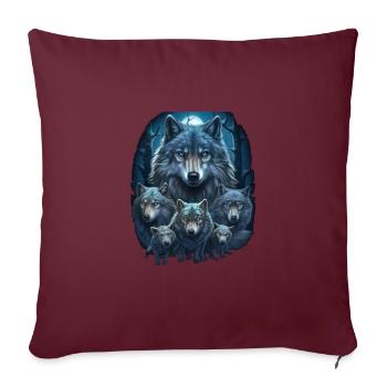 Mythe du chien-loup-garou, Cerberus, Hellhound - Housse de coussin décorative 45 x 45 cm - bordeaux - Devant