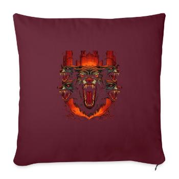Mythe du chien-loup-garou, Cerberus, Hellhound - Housse de coussin décorative 45 x 45 cm - bordeaux - Devant