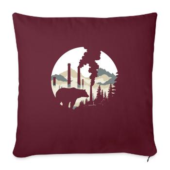 Bär Natur Umwelt Umweltschutz Tier Nacht Klima - Sofakissenbezug 45 x 45 cm - Burgunderrot - Vorne