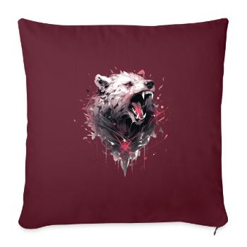 Mecha Animal : tigre, loup, renard, dinosaure, - Housse de coussin décorative 45 x 45 cm - bordeaux - Devant
