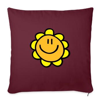 sourire de fleur de soleil - Housse de coussin décorative 45 x 45 cm - bordeaux - Devant