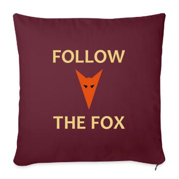 ★ Designfarben änderbar ★ Follow the fox (Fuchs) - Sofakissenbezug 45 x 45 cm - Burgunderrot - Vorne