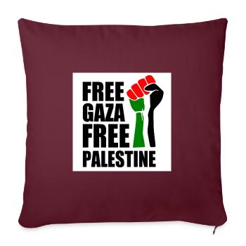 Free gaza Free palestine - Housse de coussin décorative 45 x 45 cm - bordeaux - Devant