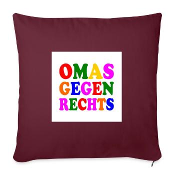 Omas gegen rechts - Sofakissenbezug 45 x 45 cm - Burgunderrot - Vorne