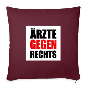 Ärzte gegen rechts - Sofakissenbezug 45 x 45 cm - Burgunderrot - Vorne