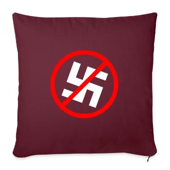 Contre le symbole de la croix gammée nazie - Housse de coussin décorative 45 x 45 cm - bordeaux - Devant
