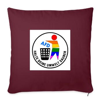 Gardez votre environnement propre - FCK AfD - Housse de coussin décorative 45 x 45 cm - bordeaux - Devant