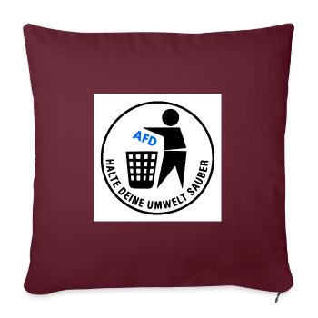 halte deine umwelt sauber - Sofakissenbezug 45 x 45 cm - Burgunderrot - Vorne