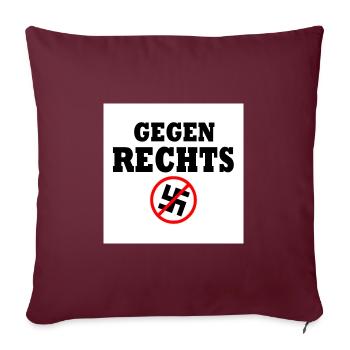 Gegen rechts - Sofakissenbezug 45 x 45 cm - Burgunderrot - Vorne