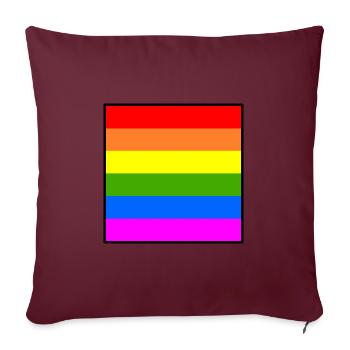 Drapeau arc-en-ciel Drapeau LGBT arc-en-ciel - Housse de coussin décorative 45 x 45 cm - bordeaux - Devant