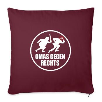 Omas gegen rechts - Sofakissenbezug 45 x 45 cm - Burgunderrot - Vorne