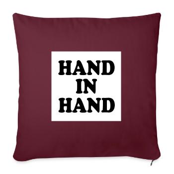 Hand in hand - Sofakissenbezug 45 x 45 cm - Burgunderrot - Vorne