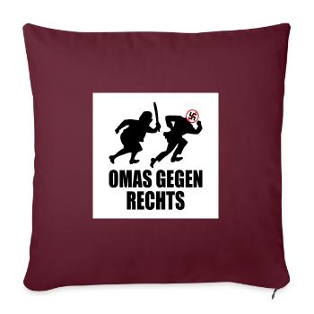 Omas gegen rechts - Sofakissenbezug 45 x 45 cm - Burgunderrot - Vorne
