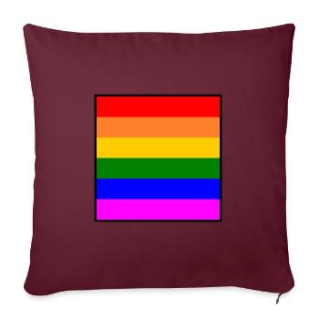 Drapeau arc-en-ciel Drapeau LGBT arc-en-ciel - Housse de coussin décorative 45 x 45 cm - bordeaux - Devant