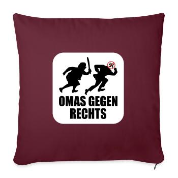 Omas gegen rechts - Sofakissenbezug 45 x 45 cm - Burgunderrot - Vorne