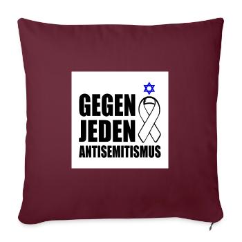 gegen jeden antisemitismus - Sofakissenbezug 45 x 45 cm - Burgunderrot - Vorne