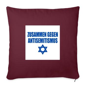 zusammen gegen antisemitismus - Sofakissenbezug 45 x 45 cm - Burgunderrot - Vorne