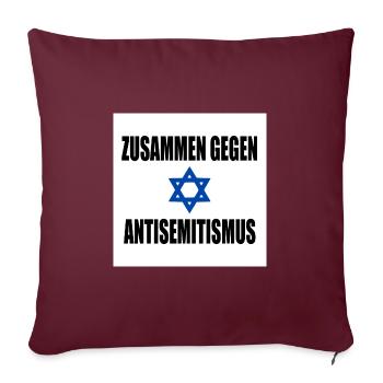 zusammen gegen antisemitismus - Sofakissenbezug 45 x 45 cm - Burgunderrot - Vorne