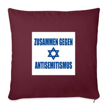zusammen gegen antisemitismus - Sofakissenbezug 45 x 45 cm - Burgunderrot - Vorne