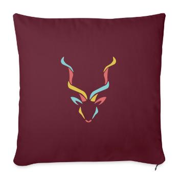 Farbiger Kudu - Sofakissenbezug 45 x 45 cm - Burgunderrot - Vorne