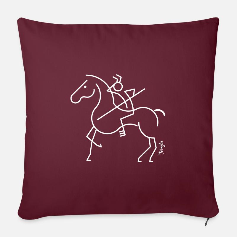 Cavalier guetteur - Housse de coussin décorative 45 x 45 cm - bordeaux