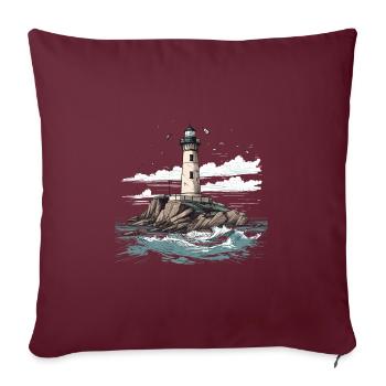 Phare Côte Mer Mer Océan Mer Baltique Mer du Nord - Housse de coussin décorative 45 x 45 cm - bordeaux - Devant