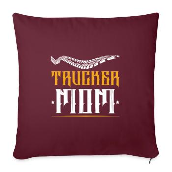 Citation d’une maman camionneuse - Housse de coussin décorative 45 x 45 cm - bordeaux - Devant