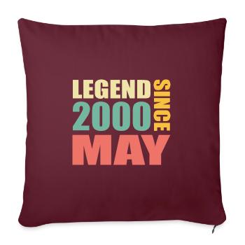 23ème anniversaire mai millésime 2000 Idée cadeau - Housse de coussin décorative 45 x 45 cm - bordeaux - Devant