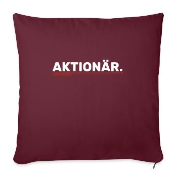 Aktionär und Punkt (weiß/rot) - Sofakissenbezug 45 x 45 cm - Burgunderrot - Vorne