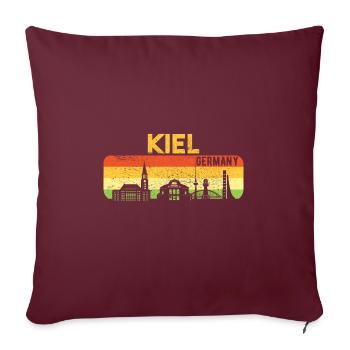Kiel Skyline Kieler Geschenk - Sofakissenbezug 45 x 45 cm - Burgunderrot - Vorne