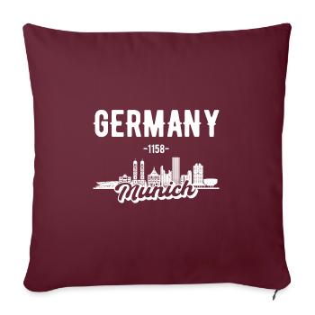 Munich Allemagne Skyline Cadeau - Housse de coussin décorative 45 x 45 cm - bordeaux - Devant