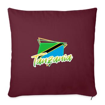Tanzanie - Housse de coussin décorative 45 x 45 cm - bordeaux - Devant