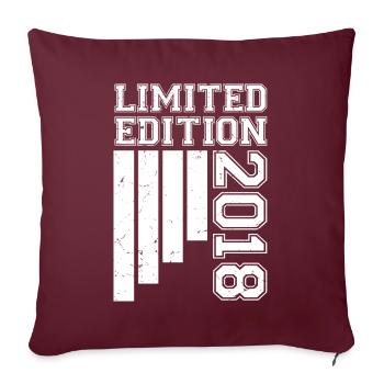 2018 Anniversaire Né En 2018 Édition Limitée - Housse de coussin décorative 45 x 45 cm - bordeaux - Devant