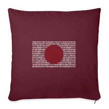 Japan Flagge Zahlen Binärcode Byte Bit Code - Sofakissenbezug 45 x 45 cm - Burgunderrot - Vorne
