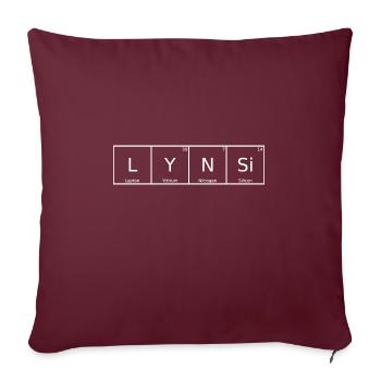 Lynsi Nom Prénom Chimie Tableau périodique Éléments - Housse de coussin décorative 45 x 45 cm - bordeaux - Devant