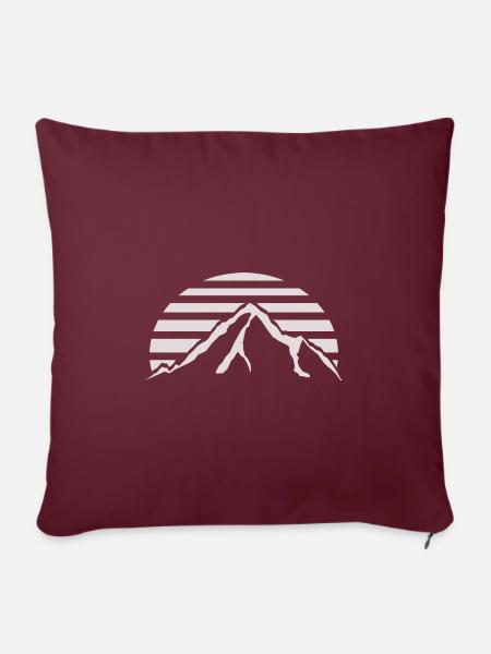 K2 Alpenglow – Berg bei Sonnenuntergang Creme - Sofakissenbezug 45 x 45 cm - Burgunderrot