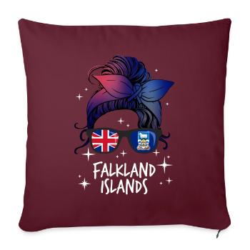 Falkland (Îles) - Housse de coussin décorative 45 x 45 cm - bordeaux - Devant