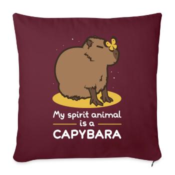 Mein Geisttier ist ein Capybara - Sofakissenbezug 45 x 45 cm - Burgunderrot - Vorne