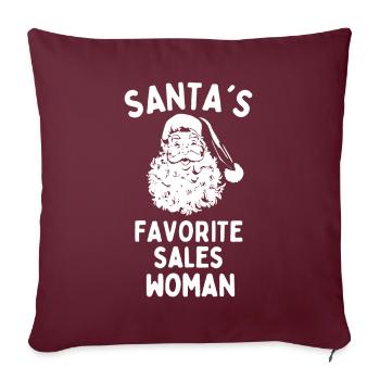 Vendeuse de Noël préférée des pères Noël drôle - Housse de coussin décorative 45 x 45 cm - bordeaux - Devant