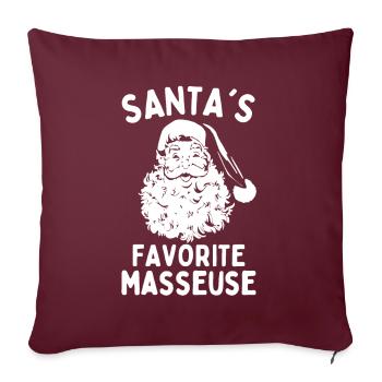 Santas favorite Masseuse funny christmas saying - Sofa pillowcase 17,3'' x 17,3'' (45 x 45 cm) - burgundy - Front