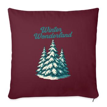 Winter Wonderland Fir Trees - Sofa pillowcase 17,3'' x 17,3'' (45 x 45 cm) - burgundy - Front