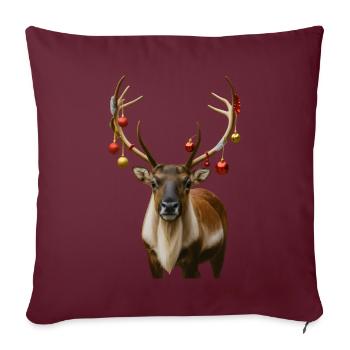 Reindeer Christmas Deer Deer - Sofa pillowcase 17,3'' x 17,3'' (45 x 45 cm) - burgundy - Front