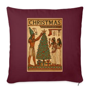 Scène de Noël de l’Égypte ancienne - Housse de coussin décorative 45 x 45 cm - bordeaux - Devant
