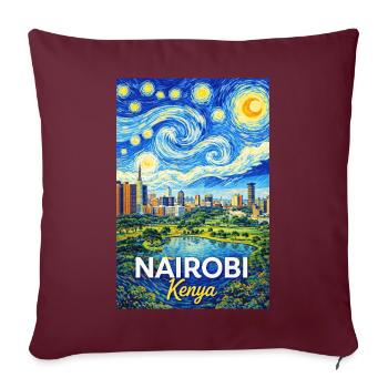Nuit étoilée au Kenya de Nairobi - Housse de coussin décorative 45 x 45 cm - bordeaux - Devant