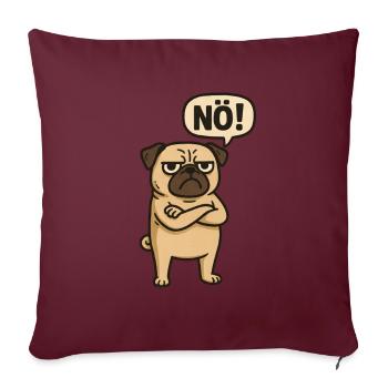 Déclaration de non sur le chien carlin - Housse de coussin décorative 45 x 45 cm - bordeaux - Devant