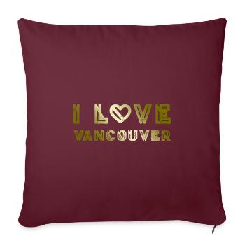I Love Vancouver - Sofakissenbezug 45 x 45 cm - Burgunderrot - Vorne